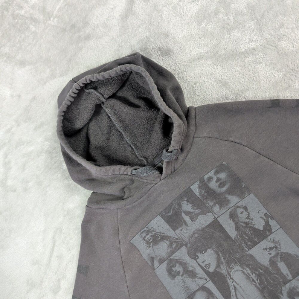 Taylor Swift Eras Tour Hoodie Large Charcoal Gray Graphic Pullover Sweatshirt